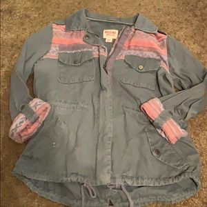 Cute gray and Aztec utility jacket